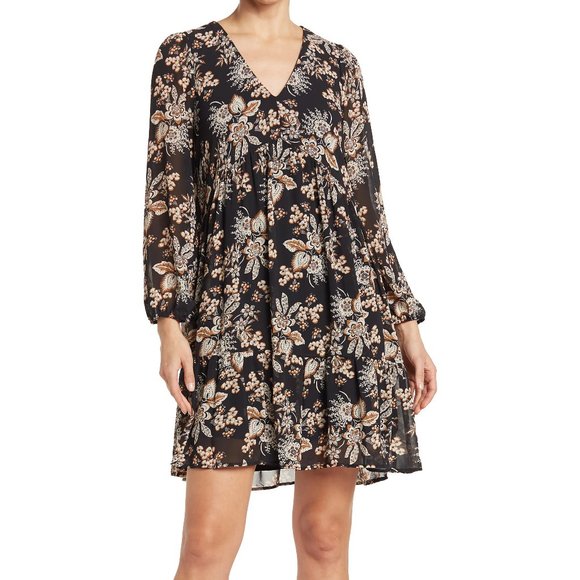 NWT MELLODAY V-Neck Long Sleeve Tunic Dress Size S - Picture 2 of 7